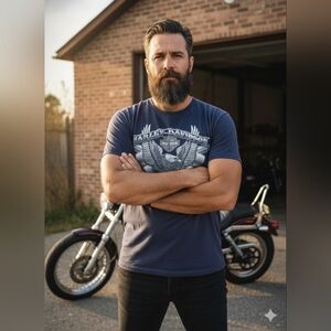 Harley Davidson Blue Eagle Graphic Tee XXL